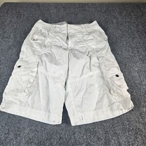 Route 66 Mens White Cargo Shorts Size 36 Cotton Utility Multi Pocket Casual